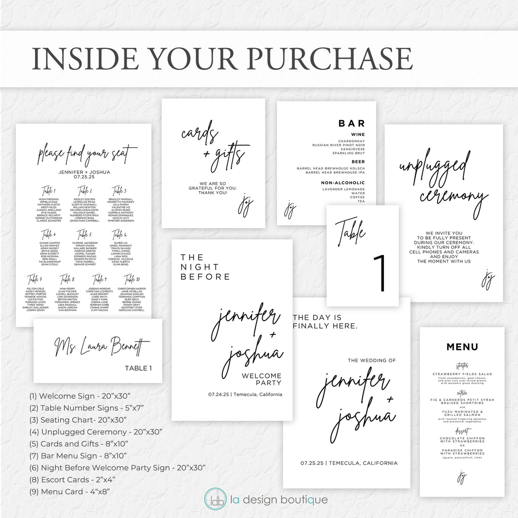 Modern and Minimal Wedding Collection - Canva Digital Template Bundle
