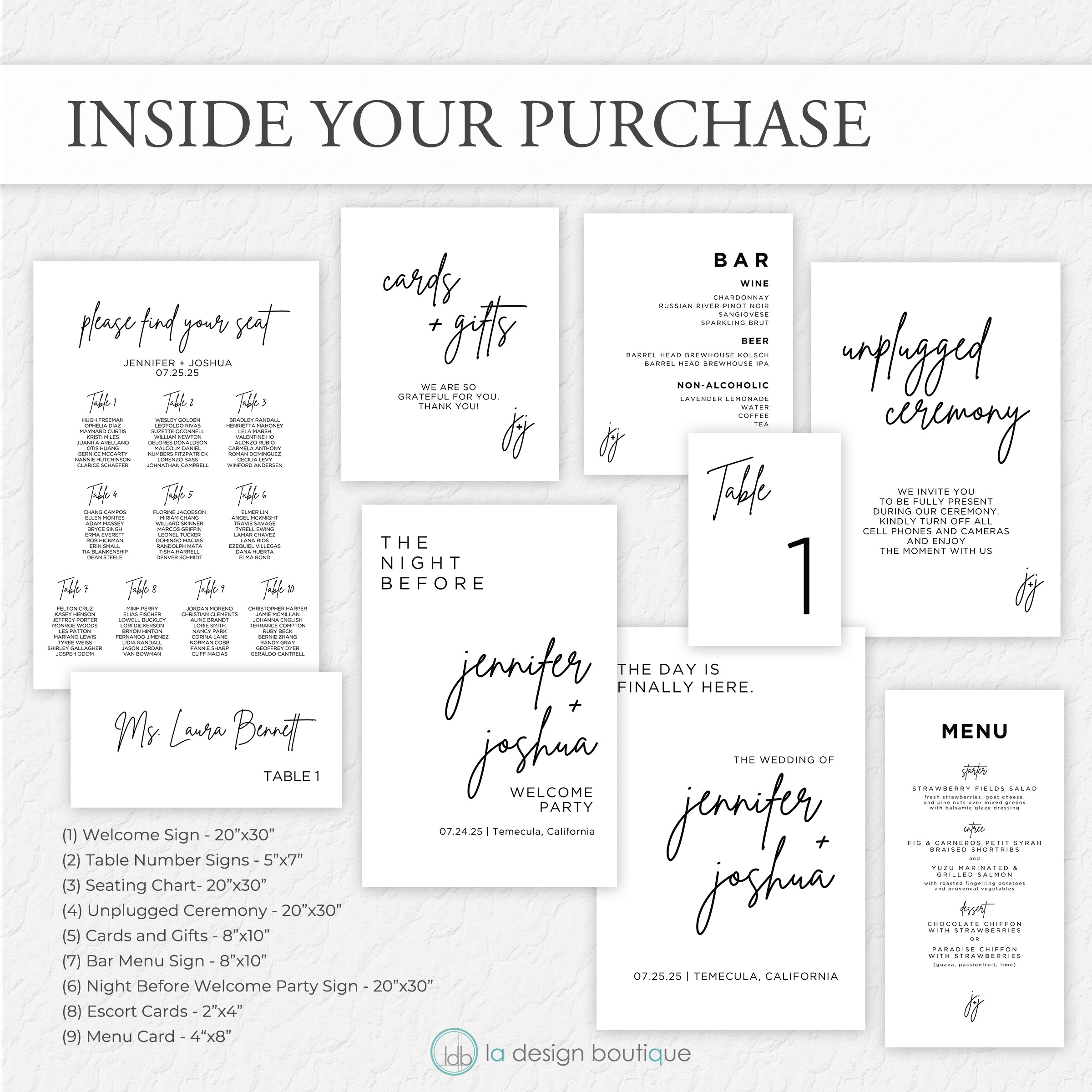 Modern and Minimal Wedding Collection - Canva Digital Template Bundle