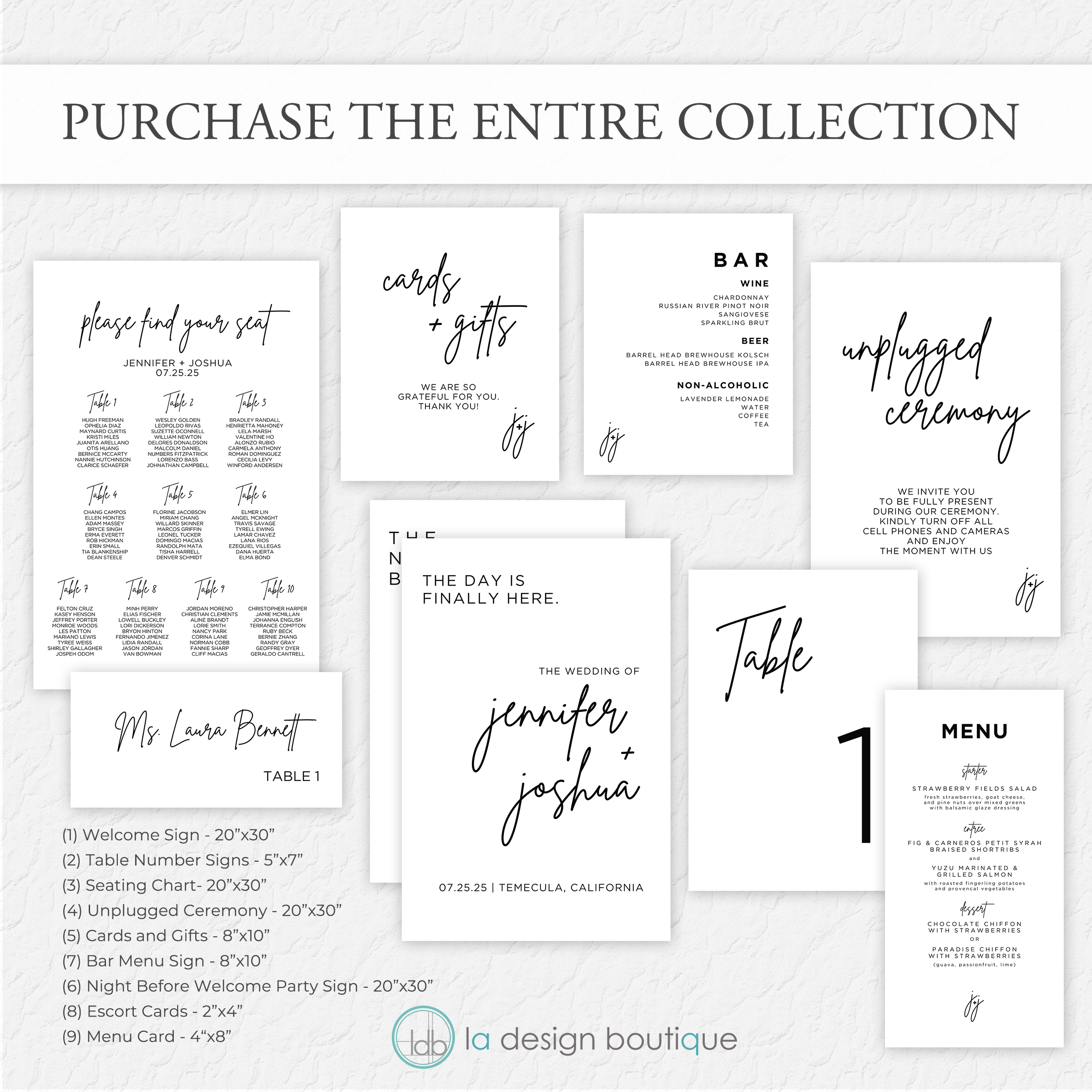 Modern and Minimal Wedding Seating Chart - Canva Digital Template
