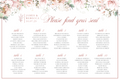 Hummingbird Florals Wedding Seating Chart - Canva Digital Template