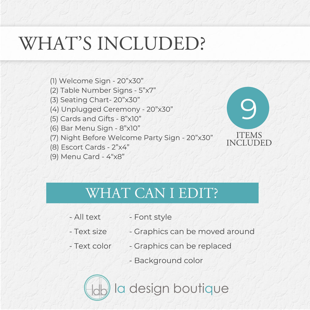 Modern and Minimal Wedding Collection - Canva Digital Template Bundle