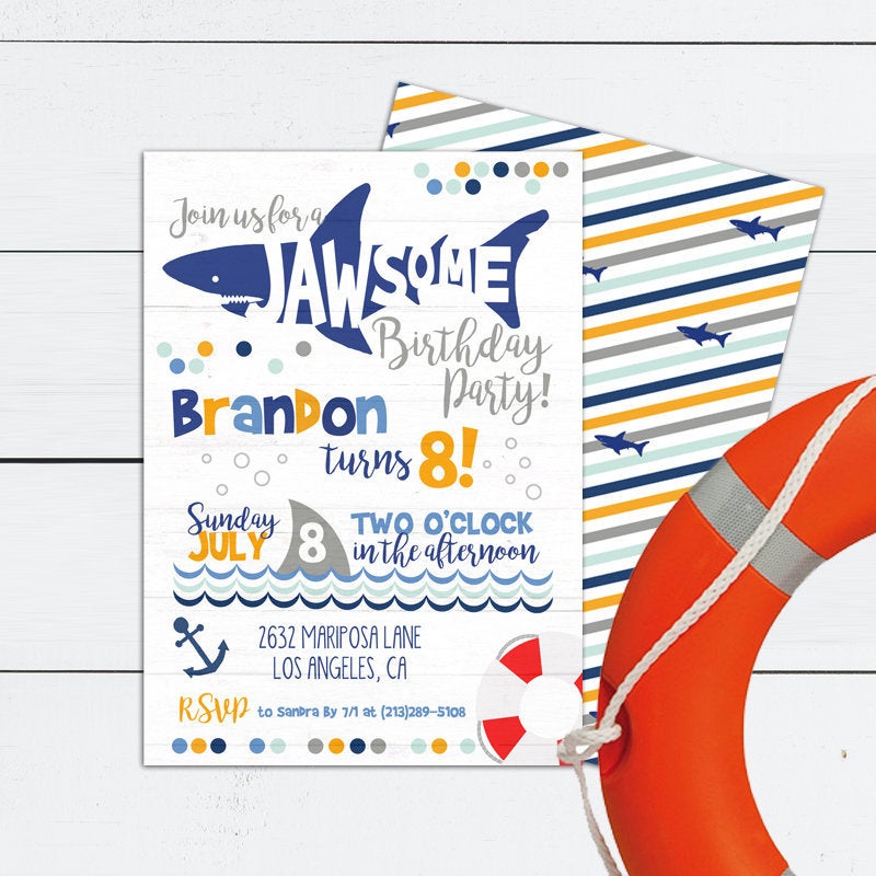 Shark Pool Party Invitation
