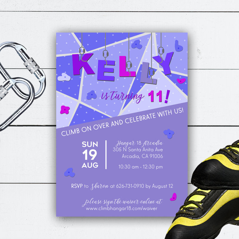 Rock Climbing Party Invitation