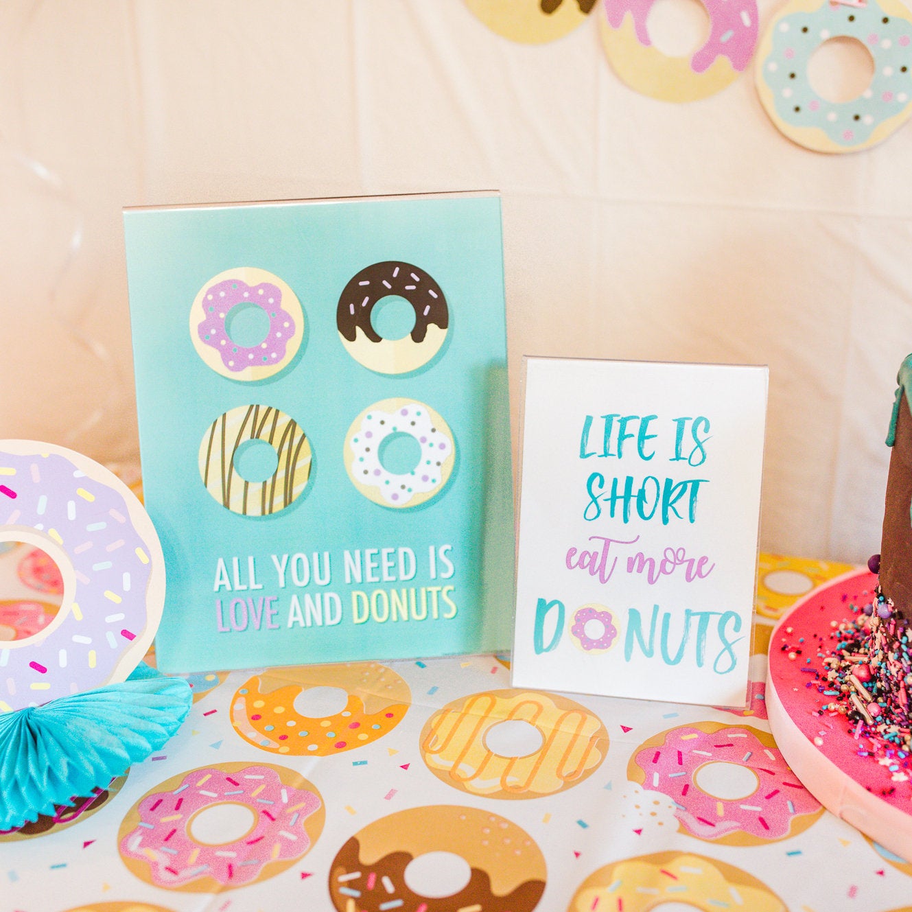 Donut Party Themed Art and Signs