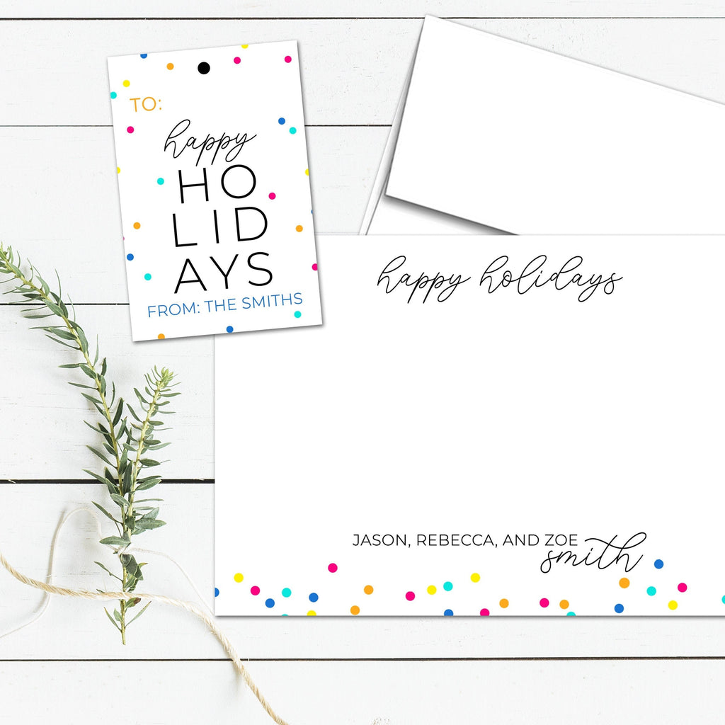Personalized Holiday Cards and Gift Tags Stationary Sets
