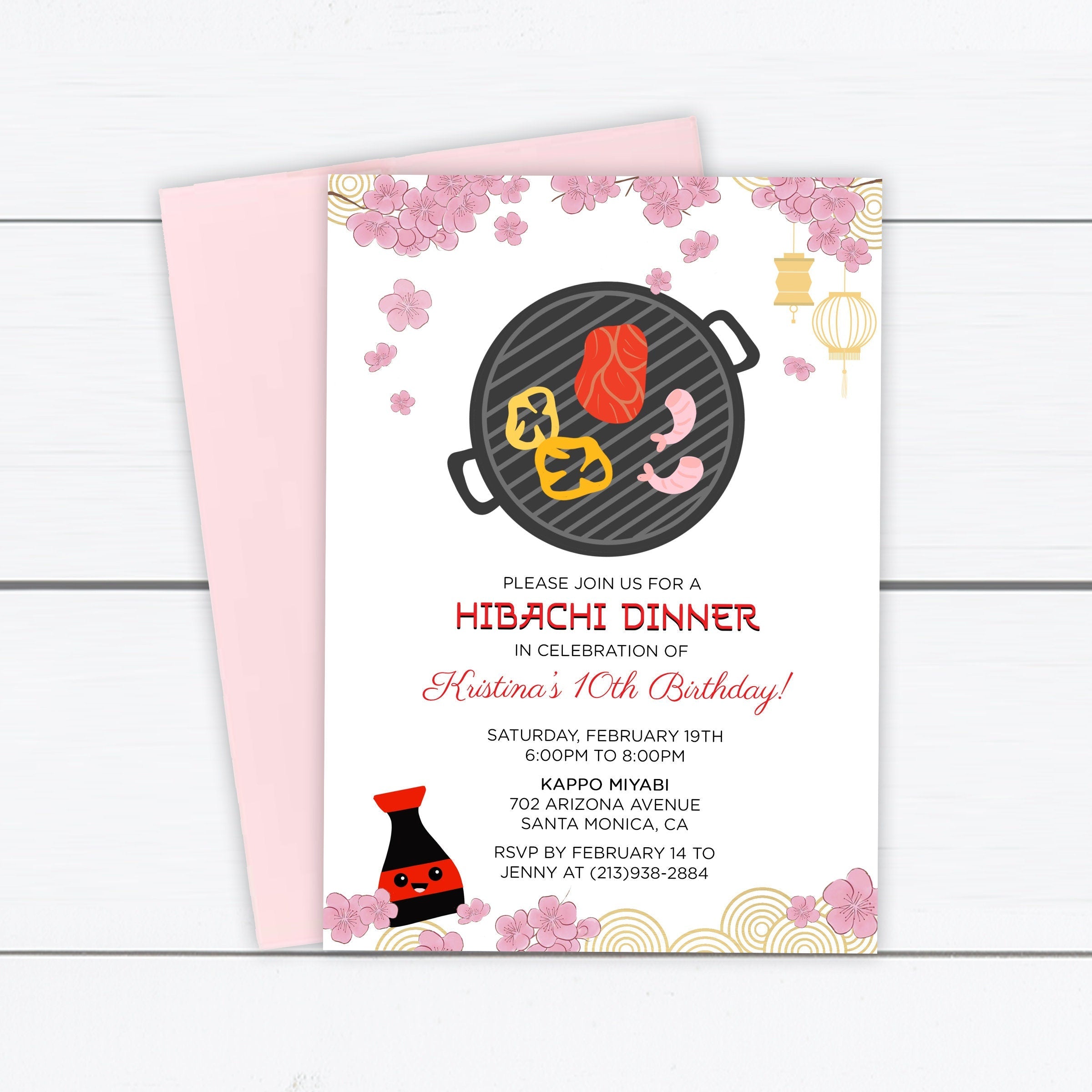 Hibachi Birthday Invitation