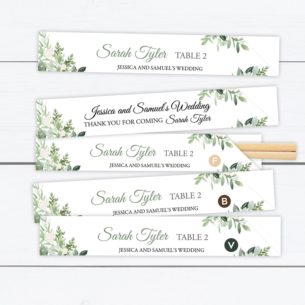 Personalized Chopstick Sleeve Holder Place Card