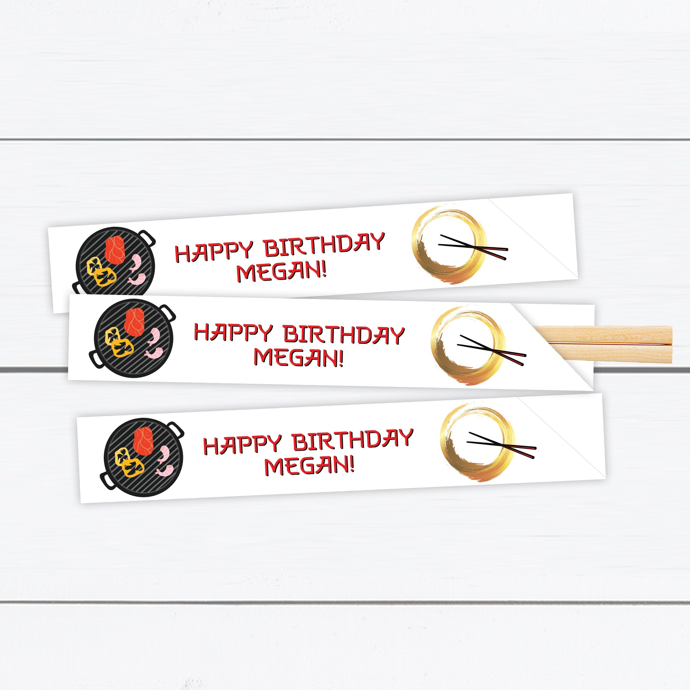Hibachi Party Personalized Chopstick Sleeves
