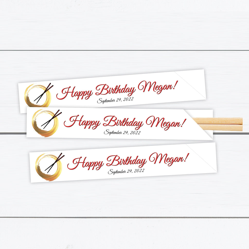 Custom Gold Circle Hibachi Chopsticks