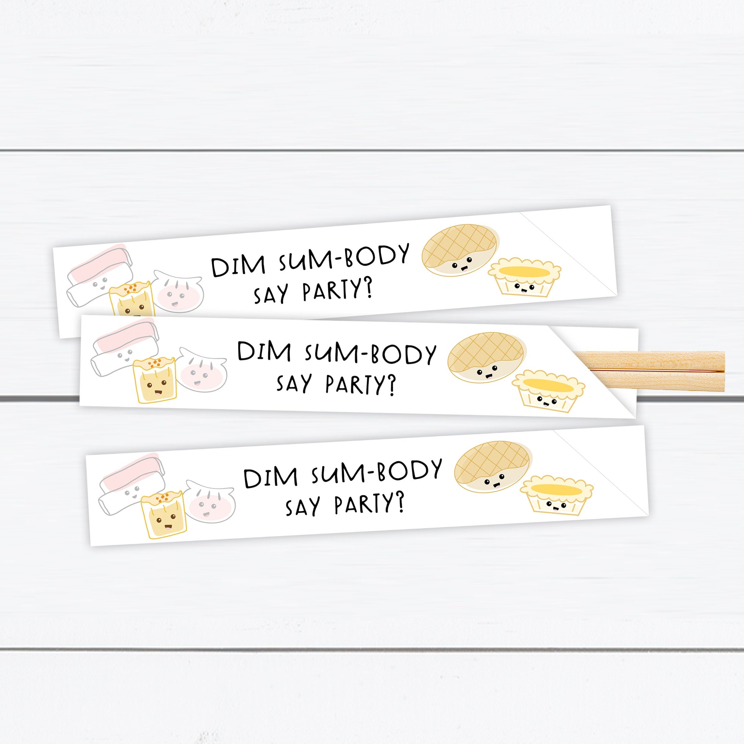 Personalized Chopstick Sleeves for a Dim Sum Party